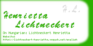 henrietta lichtneckert business card